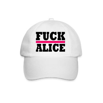 Fuck alice - Baseballkappe - Weiß/Weiß - Vorne