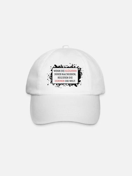 Wenn die Klügeren immer nachgeben Coole Sprüche - Baseballkappe - Weiß/Weiß