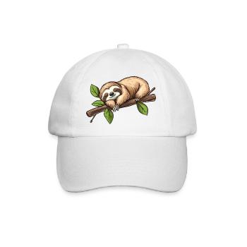 Faultier Schlafend - Baseballkappe - Weiß/Weiß - Vorne