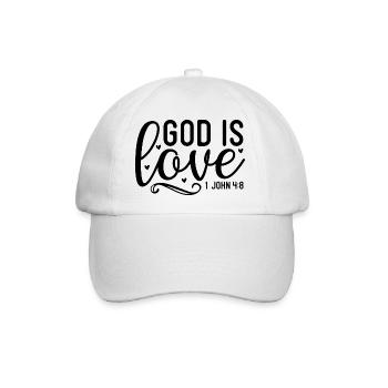 Gott ist Liebe - Baseballkappe - Weiß/Weiß - Vorne