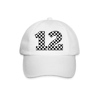 Nummer 12 plaid - Baseballkappe - Weiß/Weiß - Vorne