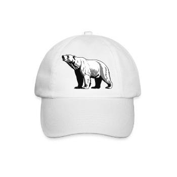 Eisbär - Cute Zoo Sticker - Baseballkappe - Weiß/Weiß - Vorne