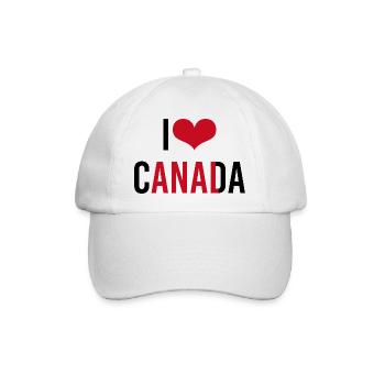 I love Canada - Baseballkappe - Weiß/Weiß - Vorne