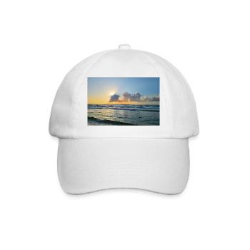 Sonnenuntergang über dem Meer mit Wolken - Baseballkappe - Weiß/Weiß - Vorne