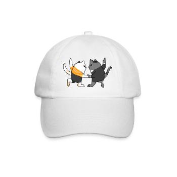 Tanzende Katzen - Baseballkappe - Weiß/Weiß - Vorne