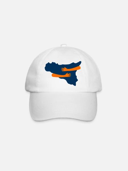 Eine Umarmung nach Sizilien - Baseballkappe - Weiß/Weiß