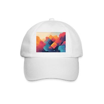 Abstrakte Formen von farbigen Wolken - Baseballkappe - Weiß/Weiß - Vorne