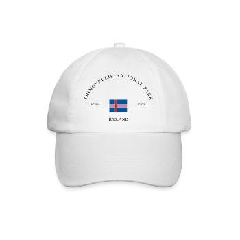 Thingvellir Nationalpark – Souvenir & Geschenk - Baseballkappe - Weiß/Weiß - Vorne