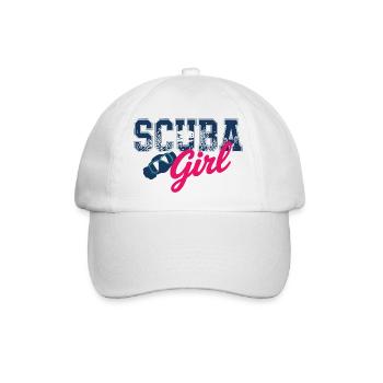 Scuba Girl Tauch-Design - Baseballkappe - Weiß/Weiß - Vorne