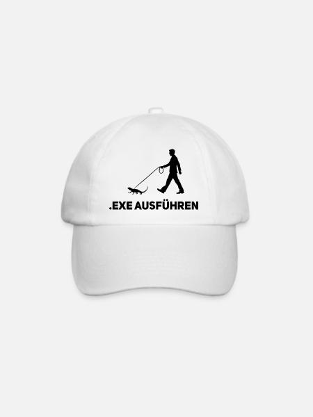 .EXE ausführen – Lustiges Informatiker Shirt - Baseballkappe - Weiß/Weiß