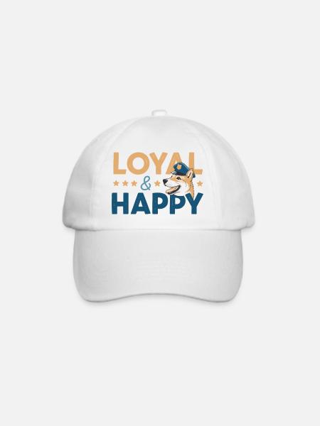 Loyale & Glückliche Grafik - Baseballkappe - Weiß/Weiß