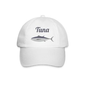 Nautic Design Thunfisch Silhouette Ozean Print Angeln - Baseballkappe - Weiß/Weiß - Vorne