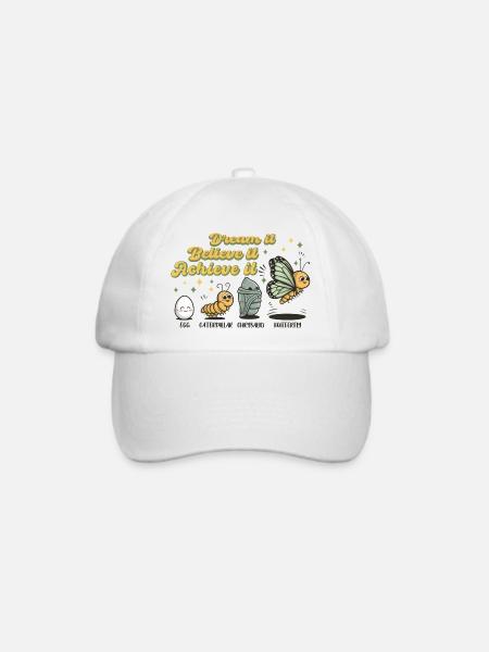 Chenille Schmetterling Schule Evolution Geschenk - Baseballkappe - Weiß/Weiß