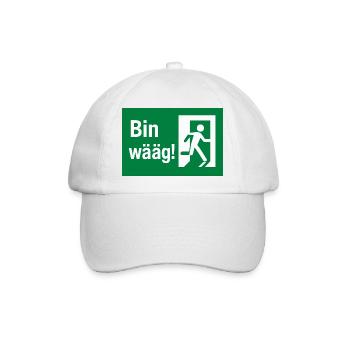 Bin wääg Exit Humor - Baseballkappe - Weiß/Weiß - Vorne