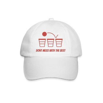 Drei Becher Der Beste Bleibt - Baseballkappe - Weiß/Weiß - Vorne
