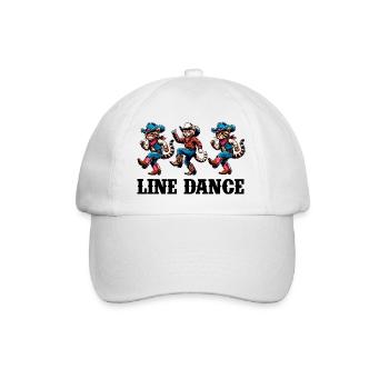 Lustige Katzen tanzen Line Dance - Baseballkappe - Weiß/Weiß - Vorne