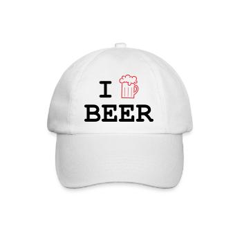 Ich mag Bier / Alkohol - Baseballkappe - Weiß/Weiß - Vorne