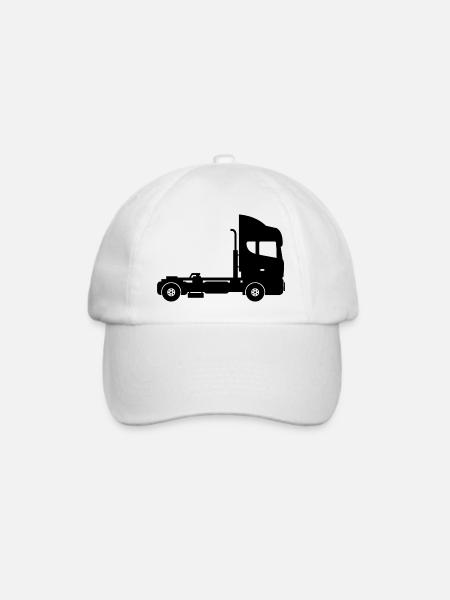 Sattelzug-Lastwagen - Baseballkappe - Weiß/Weiß