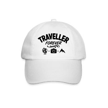 Traveller Forever - Reisender für immer - Baseballkappe - Weiß/Weiß - Vorne