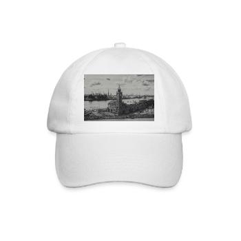 Hamburger Hafen Pegelturm retro - Baseballkappe - Weiß/Weiß - Vorne