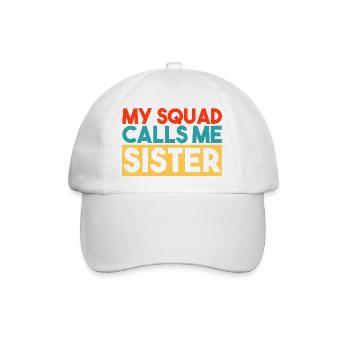 Schwester-Trupp-Matching Familien-Geschwister-Design - Baseballkappe - Weiß/Weiß - Vorne