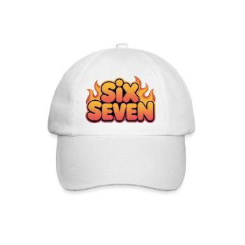 Six Seven 67 – lustige Gen Alpha Memes - Baseballkappe - Weiß/Weiß - Vorne