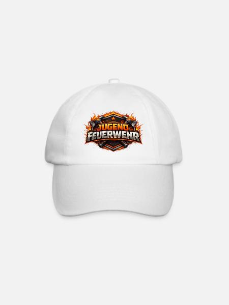 Jugendfeuerwehr Feuerlogo - Baseballkappe - Weiß/Weiß