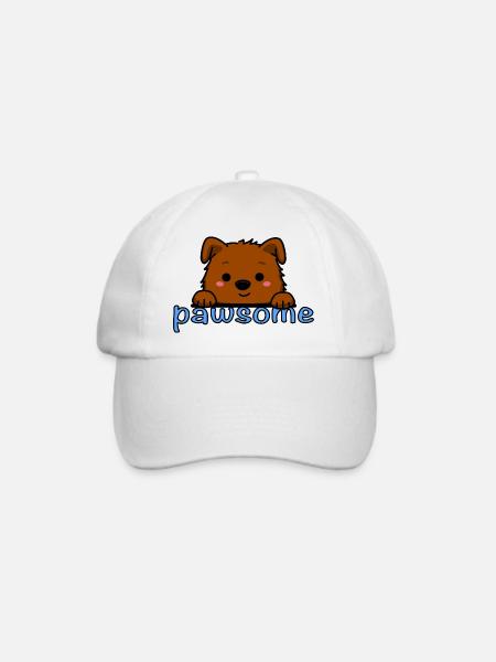 Pawsome! - Baseballkappe - Weiß/Weiß