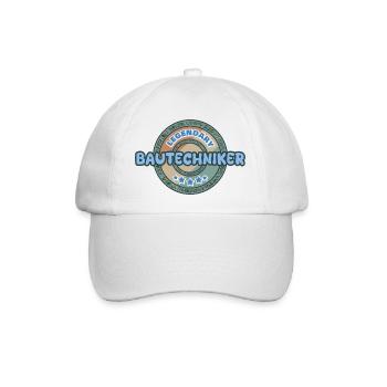 Geschenkidee Bautechniker - Baseballkappe - Weiß/Weiß - Vorne
