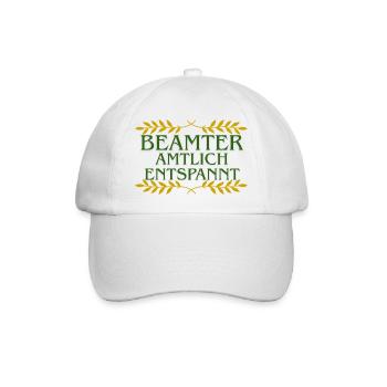 Beamter Amtlich Entspannt Grün-Gold Laurel - Baseballkappe - Weiß/Weiß - Vorne