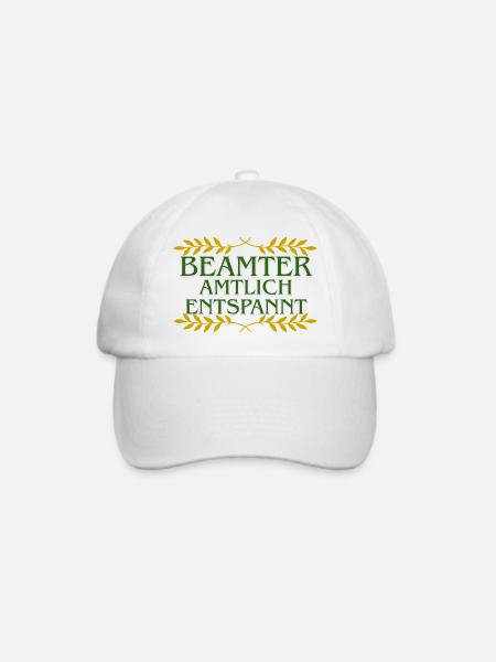 Beamter Amtlich Entspannt Grün-Gold Laurel - Baseballkappe - Weiß/Weiß