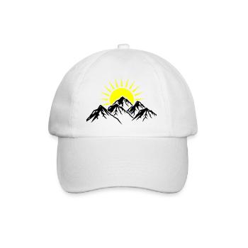 Berge Sonne Natur - Baseballkappe - Weiß/Weiß - Vorne
