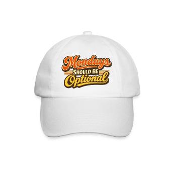 Monday should be optional Vintage - Baseballkappe - Weiß/Weiß - Vorne