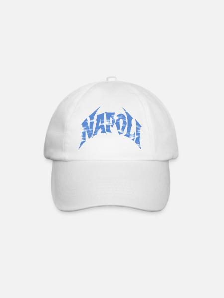 Napoli Wolken-Typo - Baseballkappe - Weiß/Weiß