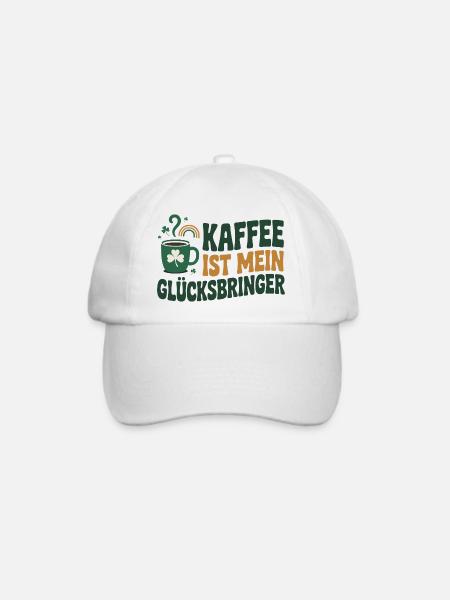 Kaffee ist mein Glücksbringer - Baseballkappe - Weiß/Weiß