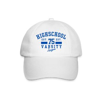 Highschool Varsity Emblem Blau 75 - Baseballkappe - Weiß/Weiß - Vorne