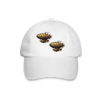 Steampunk Luftschiffe Zeppelin - Baseballkappe - Weiß/Weiß - Vorne