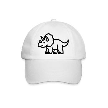 Triceratops - Baseballkappe - Weiß/Weiß - Vorne