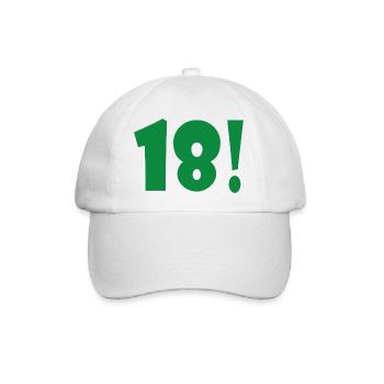 Grün 18! Exklusivdruck - Baseballkappe - Weiß/Weiß - Vorne