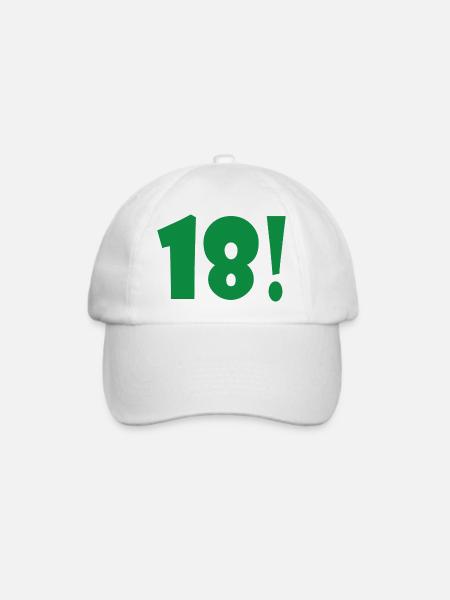 Grün 18! Exklusivdruck - Baseballkappe - Weiß/Weiß