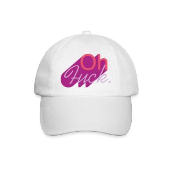 Oh Fuck Script in Purple Hue - Baseballkappe - Weiß/Weiß - Vorne
