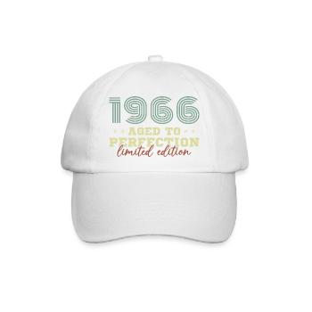 1966 Vintage Retro Geburtstagsgeschenk - Baseballkappe - Weiß/Weiß - Vorne