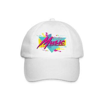 Neon Musik Retro Vibe - Baseballkappe - Weiß/Weiß - Vorne