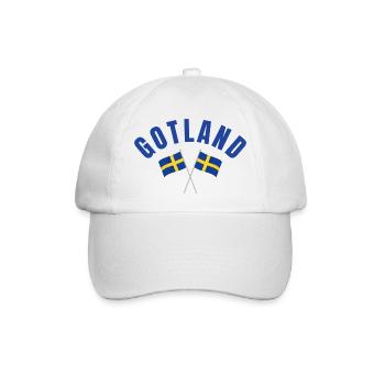 Gotland Schwedische Flaggen - Baseballkappe - Weiß/Weiß - Vorne