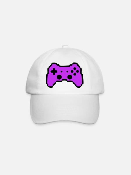 Retro Gamepad Controller Gamer - Baseballkappe - Weiß/Weiß
