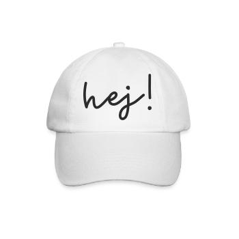Hej – Skandinavisches Wortdesign - Baseballkappe - Weiß/Weiß - Vorne
