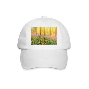 Sonnenbeschienener Blauglockenwald-Glow - Baseballkappe - Weiß/Weiß - Vorne