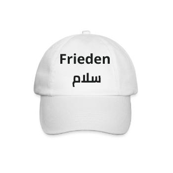 Frieden und Salam - Arabische Kalligrafie - Baseballkappe - Weiß/Weiß - Vorne