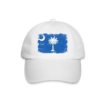 South Carolina-Flagge mit Sleiden, alter Vintage South - Baseballkappe - Weiß/Weiß - Vorne