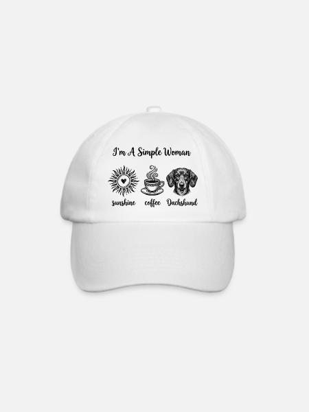 Einfache Dackel-Liebhaber - Baseballkappe - Weiß/Weiß